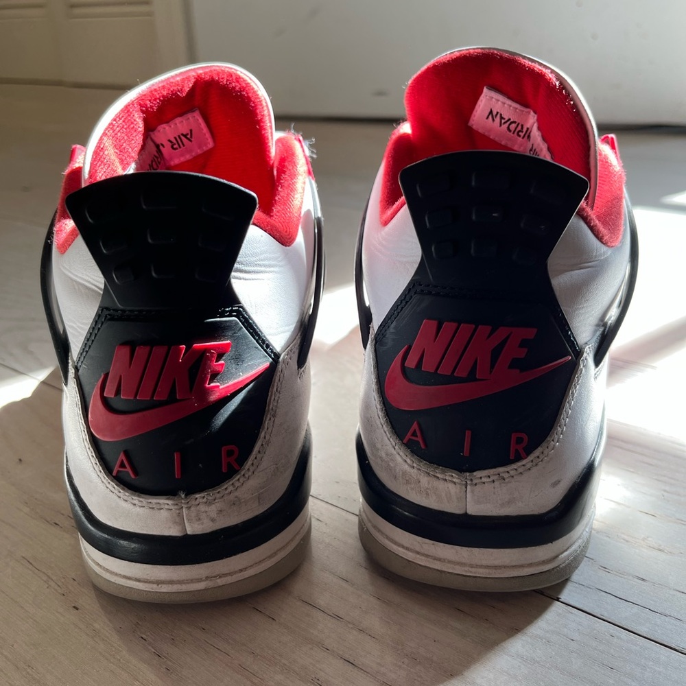Nike Air Sneakers in White, Red, and Black